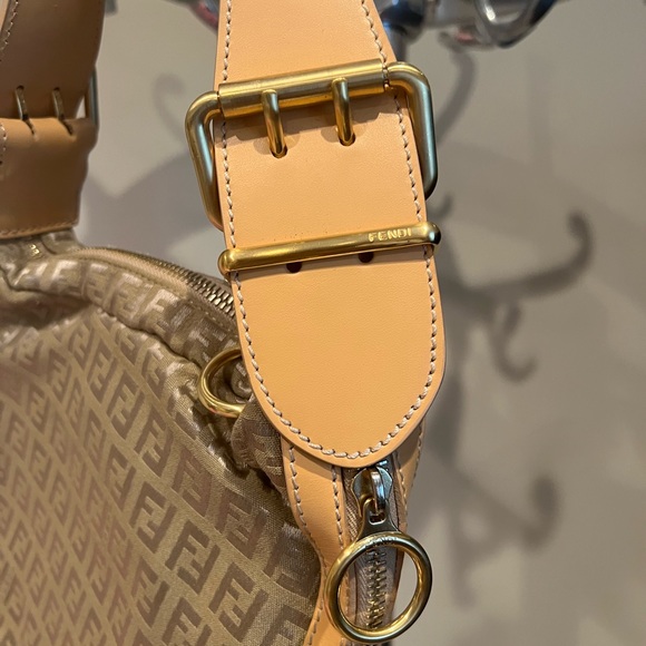 Vintage Fendi Borsa Zucchino Ostrik Beige Flat Bag - Picture 2 of 10